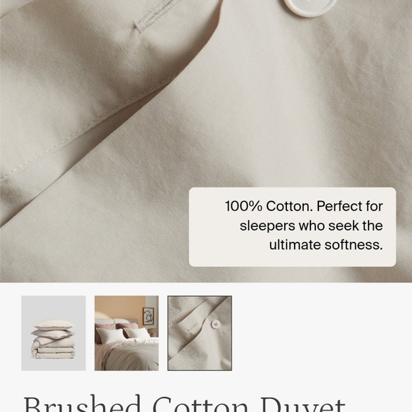 Parachute Duvet Cover and Pillowcases in Bone 100% Cotton - Picture 11 of 12